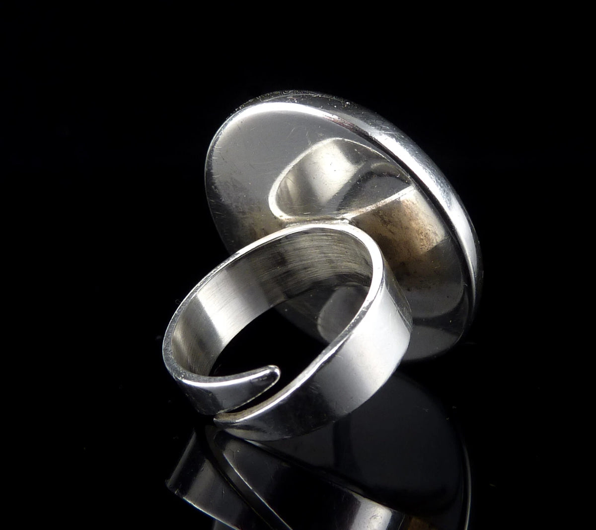 Nils Erik From Dänemark - Vintage Modernist Achat Ring aus 925er Silber RG 55 (17,5 mm Ø)