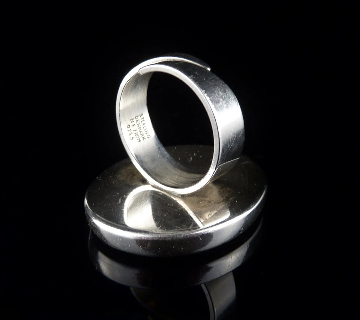 Nils Erik From Dänemark - Vintage Modernist Achat Ring aus 925er Silber RG 55 (17,5 mm Ø)