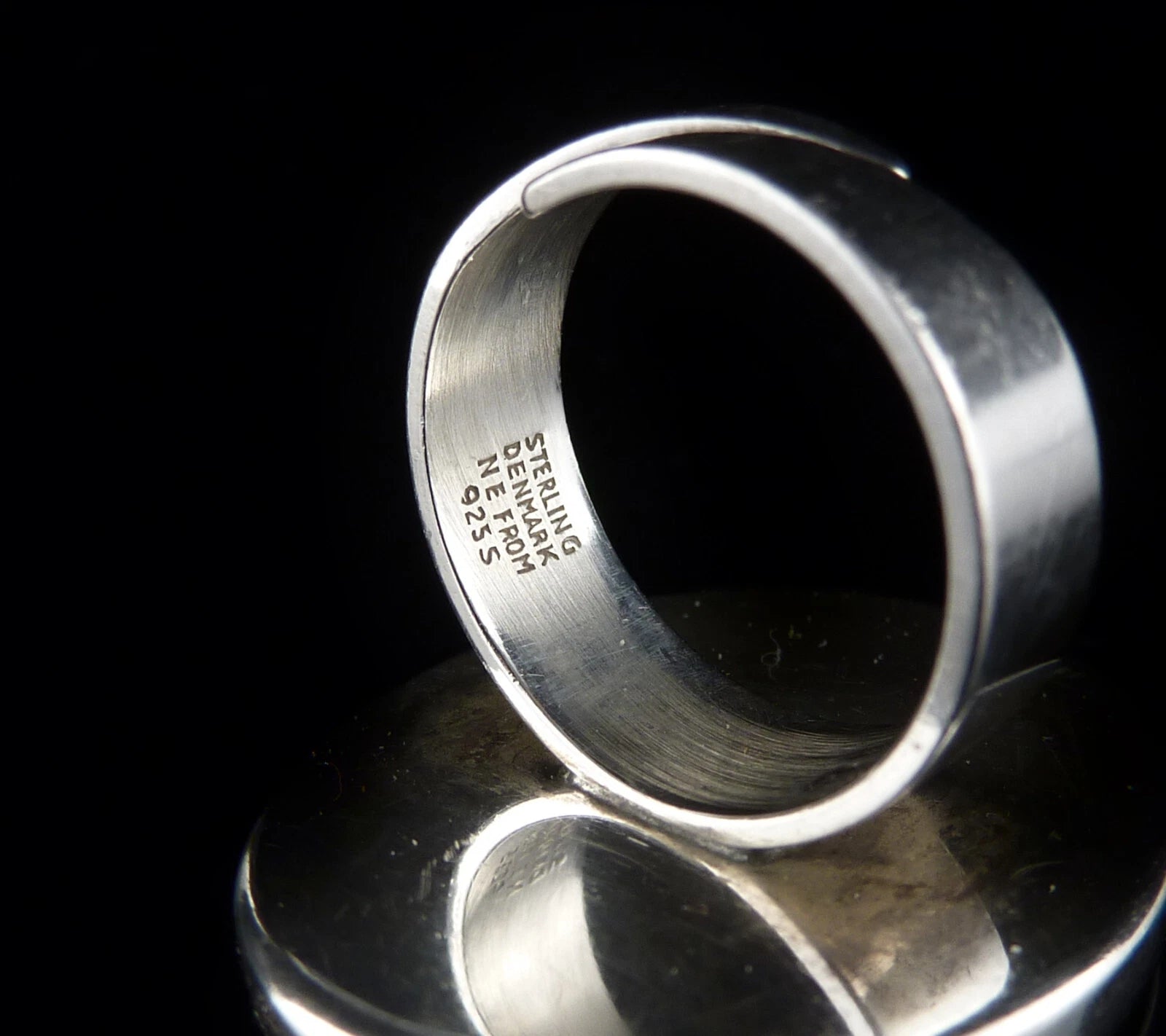 Nils Erik From Dänemark - Vintage Modernist Achat Ring aus 925er Silber RG 55 (17,5 mm Ø)