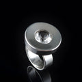 Finnland Kupittaan Kulta - Vintage Modernist Bergkristall Ring aus 925er Silber RG 57 (18,1 mm Ø)