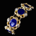 Vintage Armband - WMF Gliederarmband Blaues Emaille und 925 Silber Vergoldet - Alt Antiker Stil