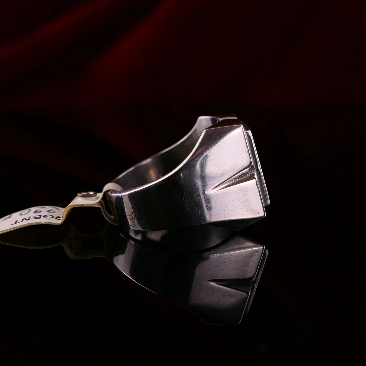 Vintage Monogrammring - Siegelring Initialen ML / MJ Silberring mind. 800 Silber RG 63 (20,0 mm Ø) Vintage aus Frankreich