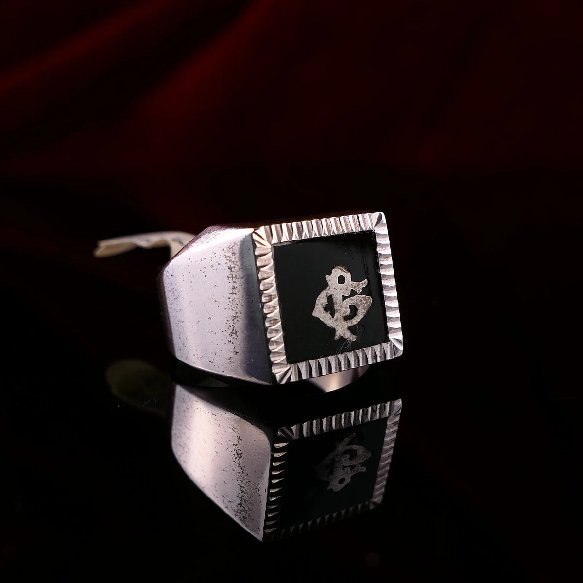 Vintage Monogrammring - Siegelring Initialen PG / PC Silberring mind. 800 Silber RG 62 (19,7 mm Ø) Vintage aus Frankreich