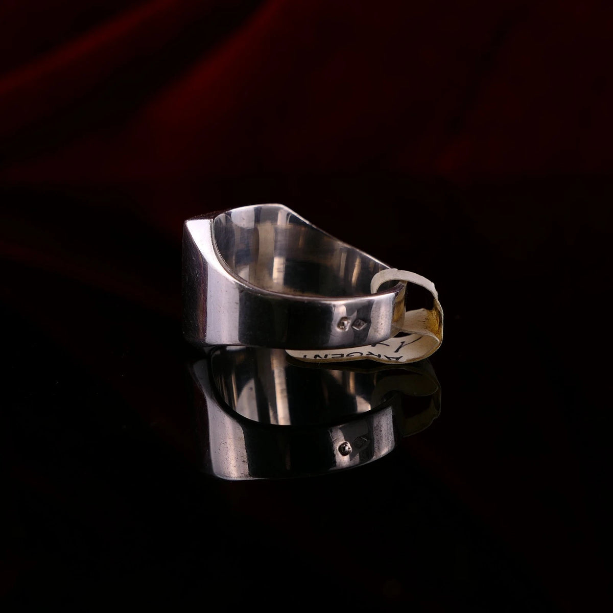 Vintage Monogrammring - Siegelring Initialen FH / HF Silberring mind. 800 Silber RG 58 (18,4 mm Ø) Vintage aus Frankreich