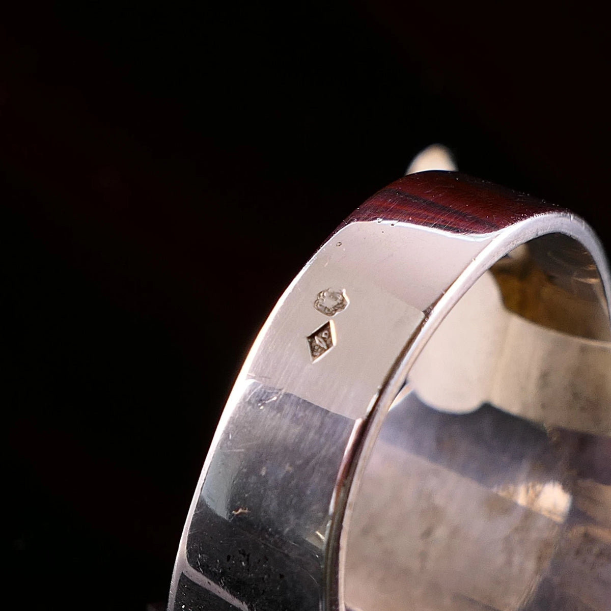 Vintage Monogrammring - Siegelring Initialen FD / DF Silberring mind. 800 Silber RG 66 (21,0 mm Ø) Vintage aus Frankreich