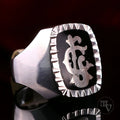 Vintage Monogrammring - Siegelring Initialen LC / CL Silberring mind. 800 Silber RG 61 (19,4 mm Ø) Vintage aus Frankreich