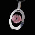 Vintage Statement Anhänger - Großer Design Schmuck um 1970 mit Rhodonit aus 925 Silber