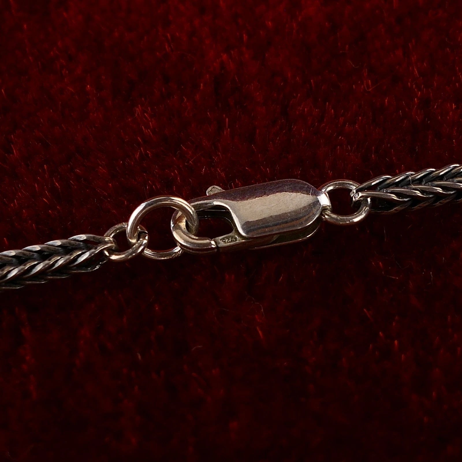 Vintage Silberkette - Massive 925er Silber Fuchsschwanzkette mit Zwischengliedern Länge 60cm 3mm bis 6mm 27,0g