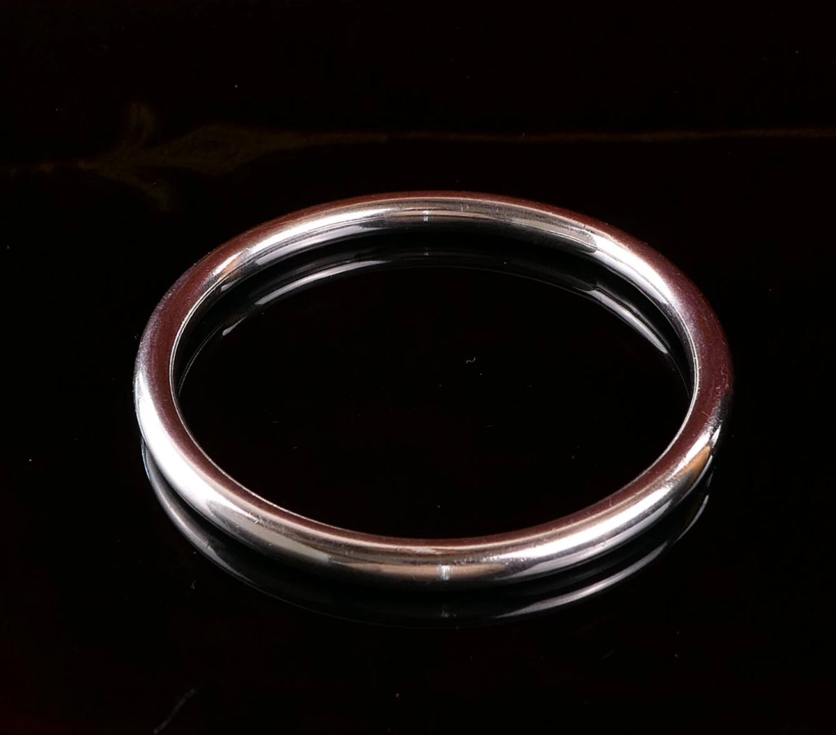 Vintage Armreif - 20,5cm Ø6,5cm Glatt / Rund aus 800er Silber - Handarbeit