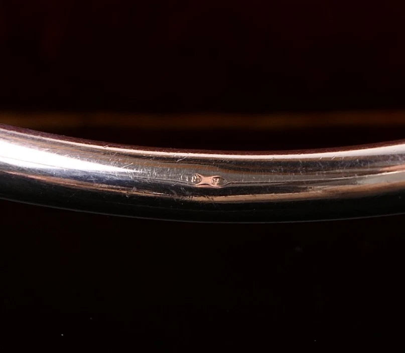 Vintage Armreif - 20,5cm Ø6,5cm Glatt / Rund aus 800er Silber - Handarbeit