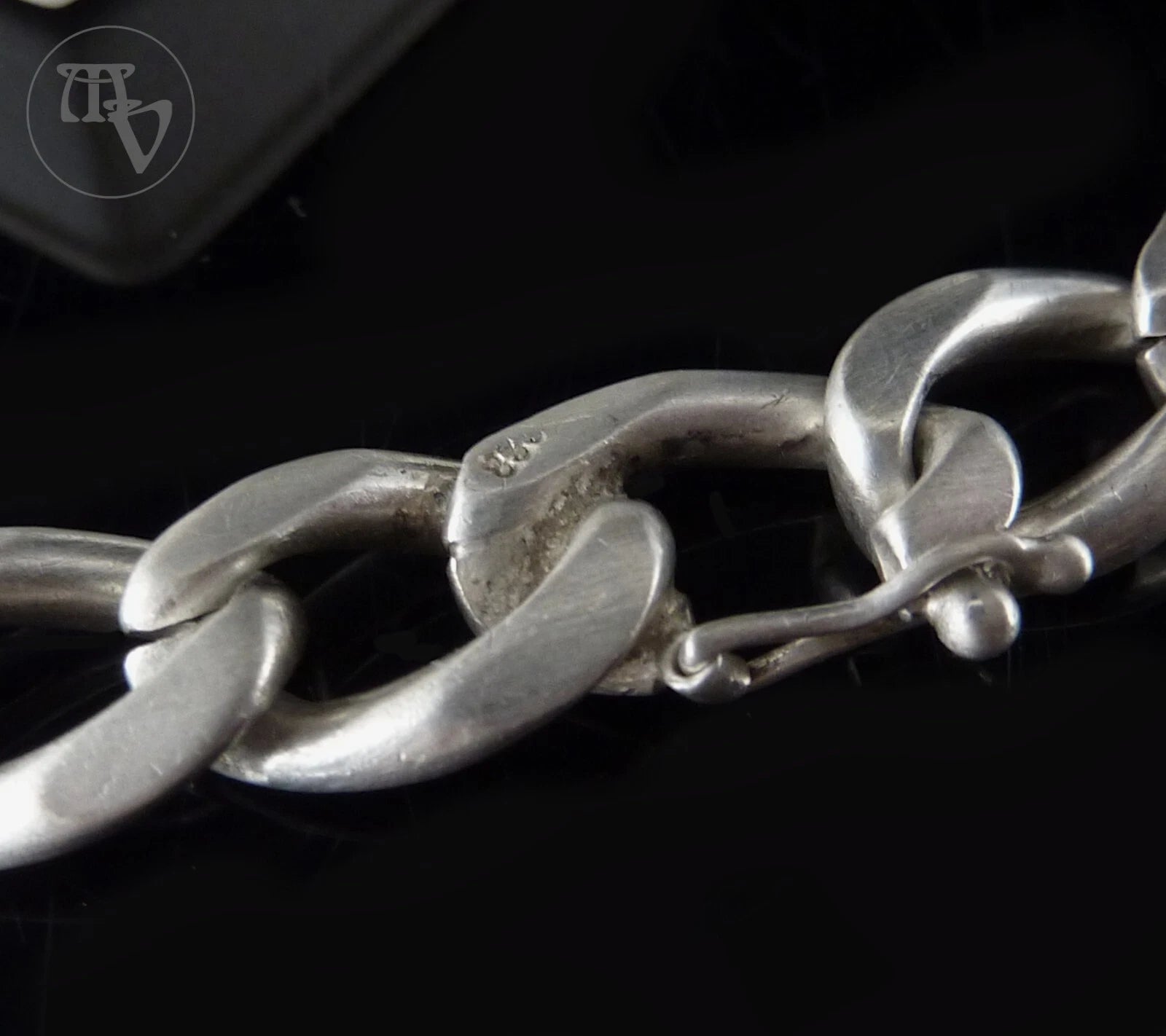 Vintage Armband - Massives Panzerarmband Silberarmband für Herren oder Damen aus 835 Silber 23,0cm