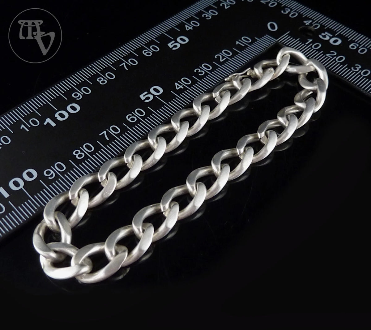 Vintage Armband - Massives Panzerarmband Silberarmband für Herren oder Damen aus 835 Silber 23,0cm