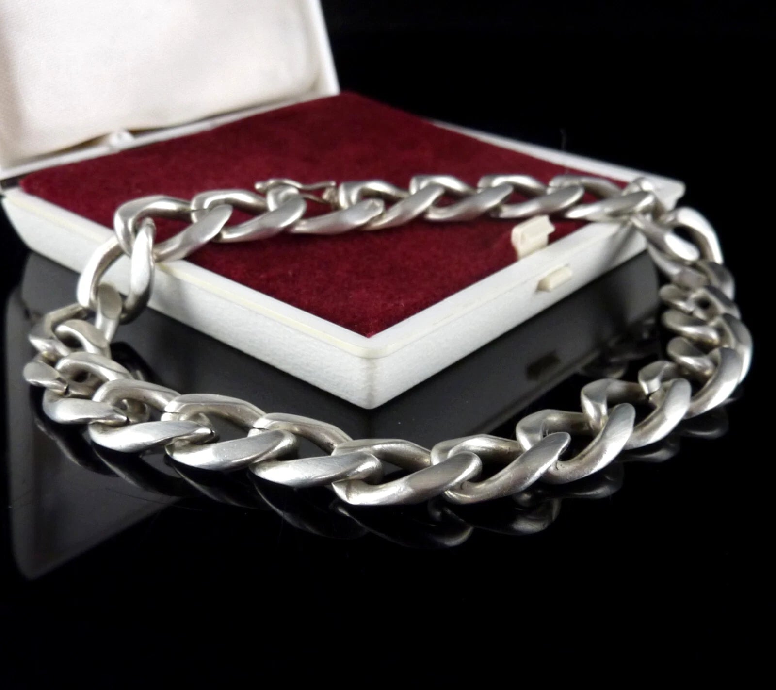 Vintage Armband - Massives Panzerarmband Silberarmband für Herren oder Damen aus 835 Silber 23,0cm
