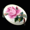 Antike Brosche - Art Deco um 1920 - Große Rosenbrosche mit Emaille aus 900 Silber