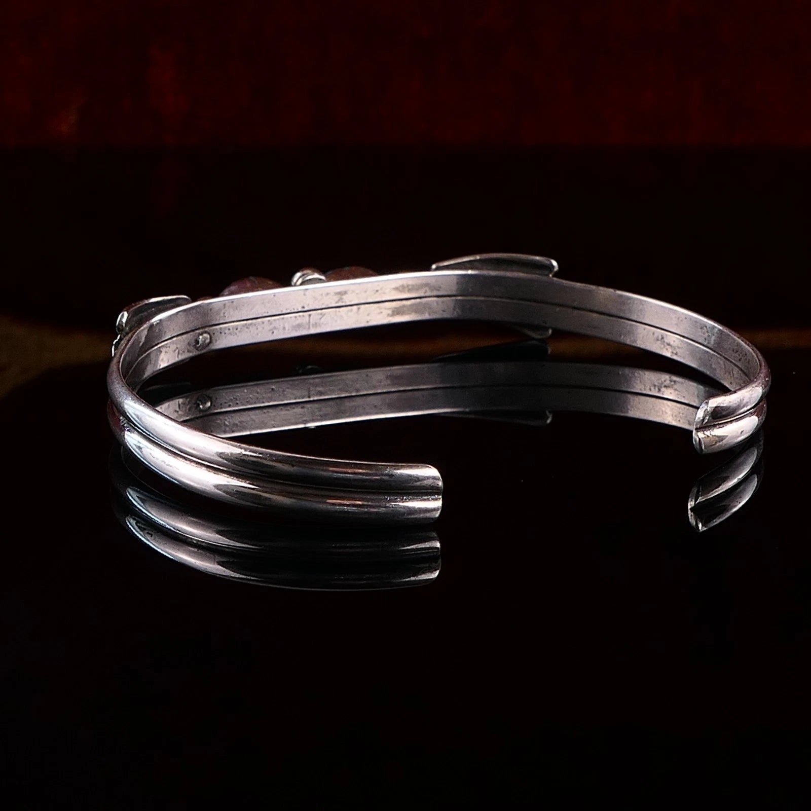 Schmaler Navajo Sterling 925 Silber Armreif Armspange Türkise 16cm Alt Vintage