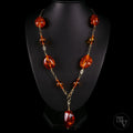 Bernstein Halskette - Hochkarätiges Collier aus 18kt / 750er Gelbgold Länge 47cm - 20,7g