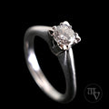 Solitär Diamantring / Brillantring mit 0,41ct(Si) natürlichem Diamant aus 14kt 585 Weißgold RG 55 (17,5mm) Vintage