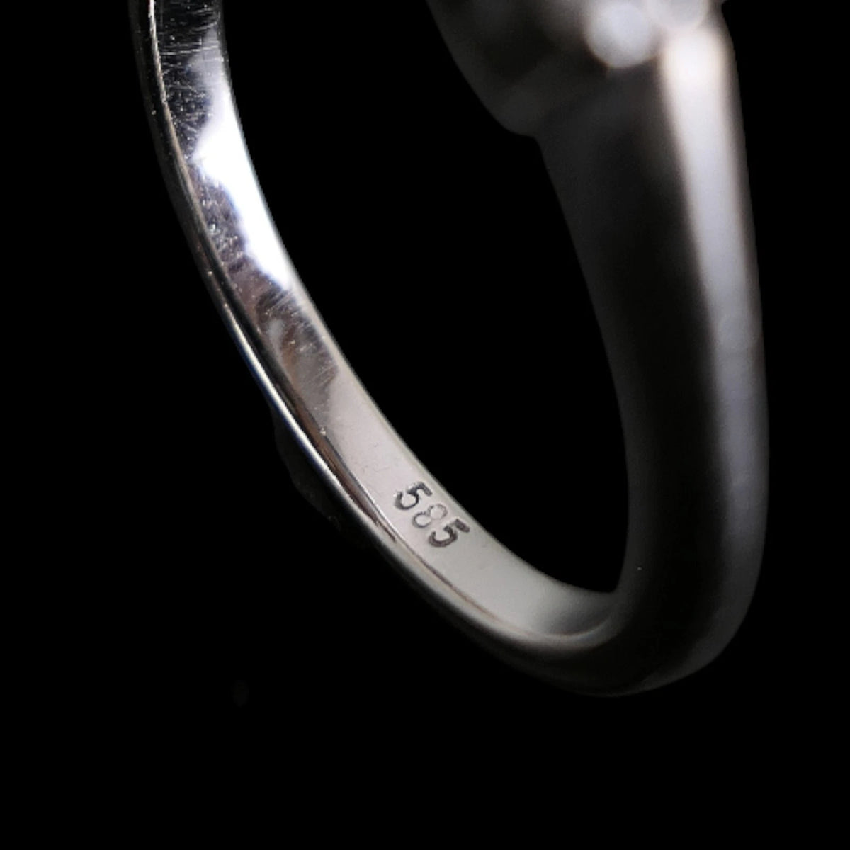 Solitär Diamantring / Brillantring mit 0,41ct(Si) natürlichem Diamant aus 14kt 585 Weißgold RG 55 (17,5mm) Vintage