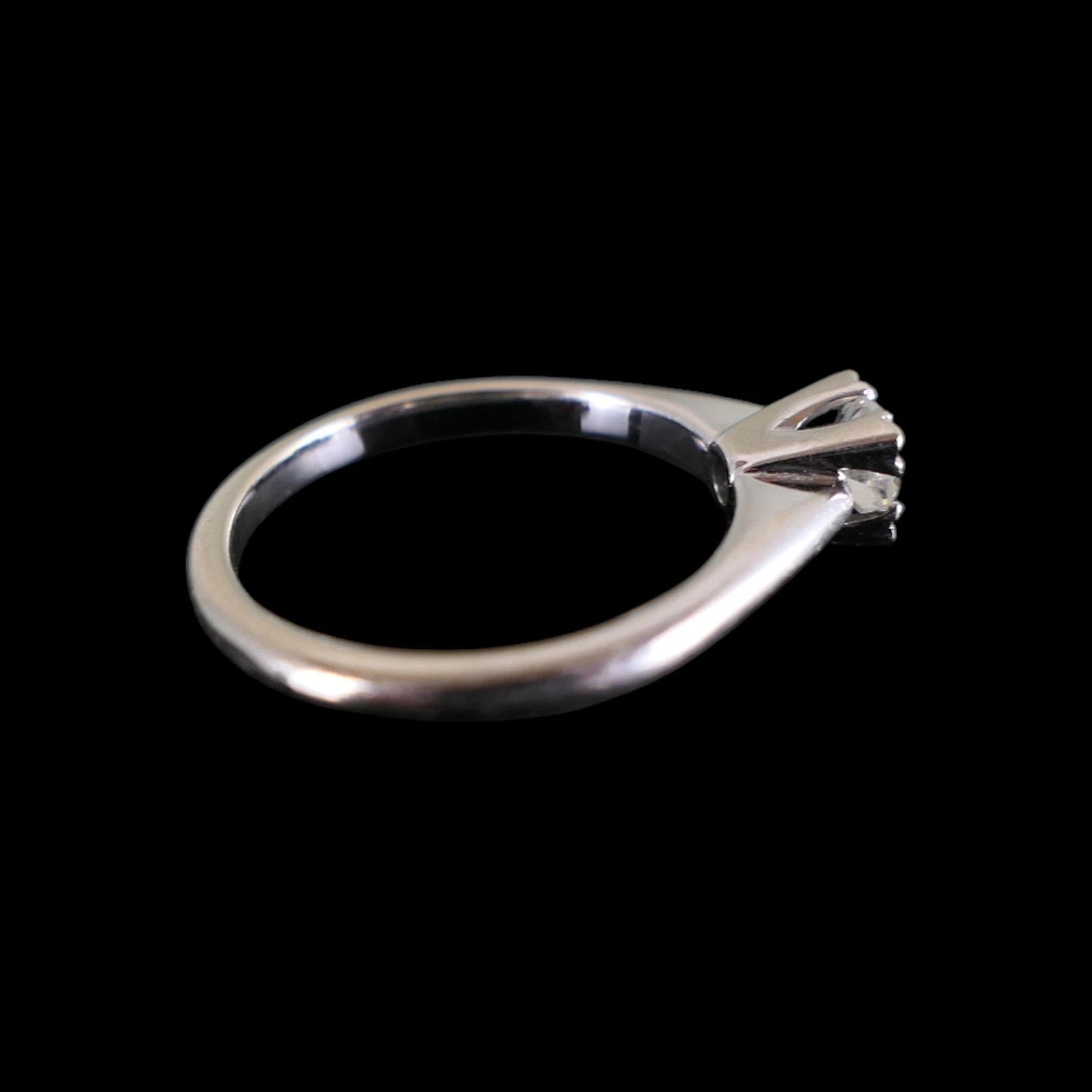 Solitär Diamantring / Brillantring mit 0,41ct(Si) natürlichem Diamant aus 14kt 585 Weißgold RG 55 (17,5mm) Vintage
