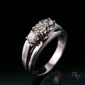0,60ct Diamanten Goldring Diamantring aus 14kt 585er Weißgold mit 3 Brillanten RG 53 (16,8mm)