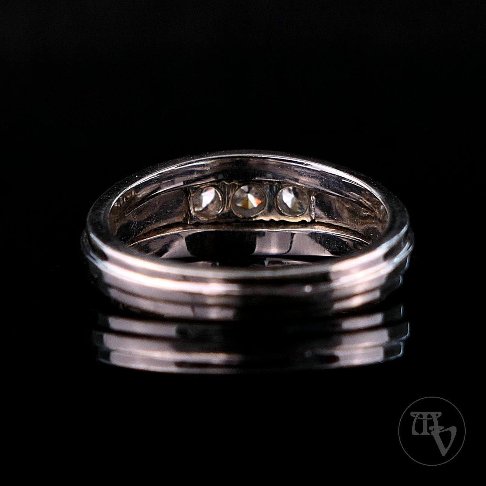 0,60ct Diamanten Goldring Diamantring aus 14kt 585er Weißgold mit 3 Brillanten RG 53 (16,8mm)