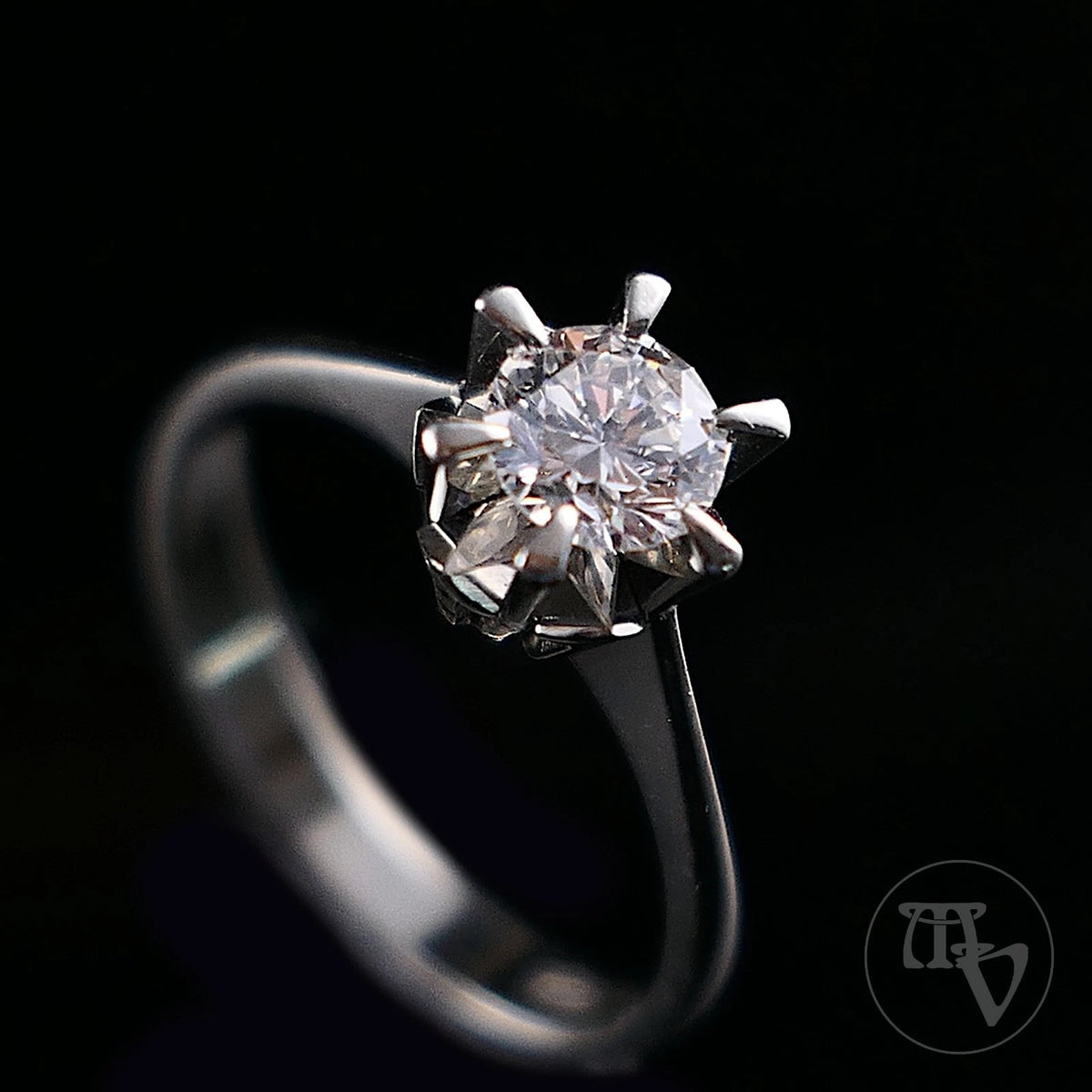 0,50ct(Si) Diamantring aus 750er 18kt Weißgold Gr. 55 17,5mm Damen Weißgoldring Brillantring
