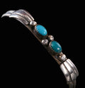 Schmaler Navajo Sterling 925 Silber Armreif Armspange Türkise 16cm Alt Vintage