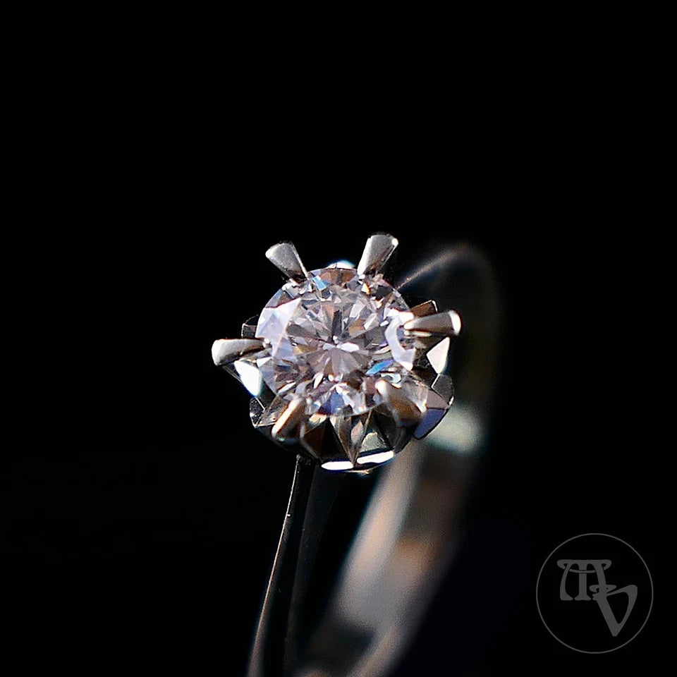 0,50ct(Si) Diamantring aus 750er 18kt Weißgold Gr. 55 17,5mm Damen Weißgoldring Brillantring