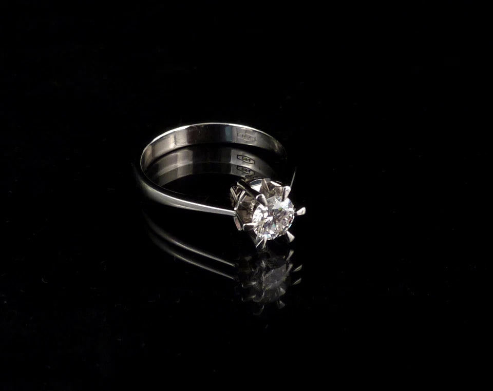 0,50ct(Si) Diamantring aus 750er 18kt Weißgold Gr. 55 17,5mm Damen Weißgoldring Brillantring