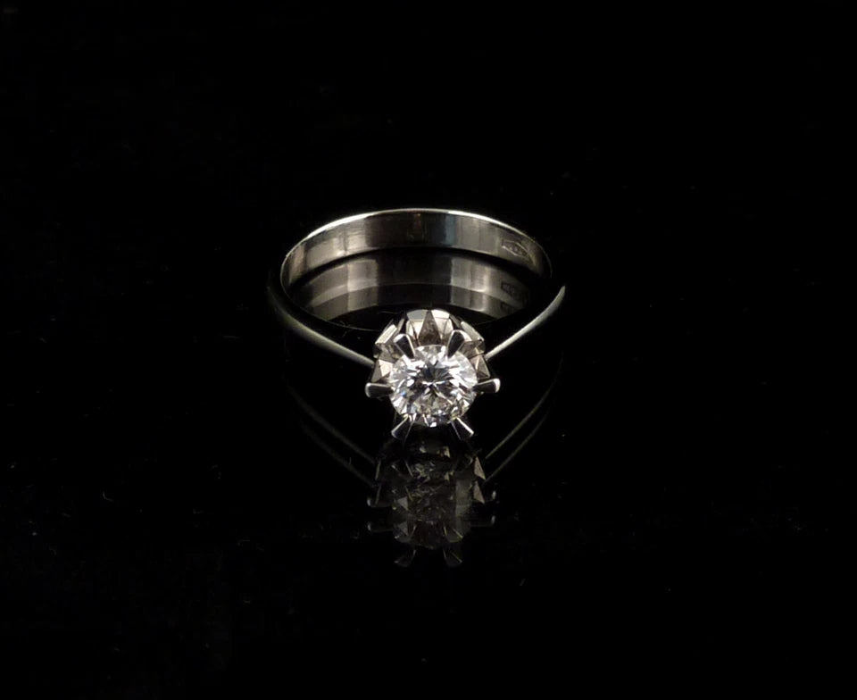 0,50ct(Si) Diamantring aus 750er 18kt Weißgold Gr. 55 17,5mm Damen Weißgoldring Brillantring