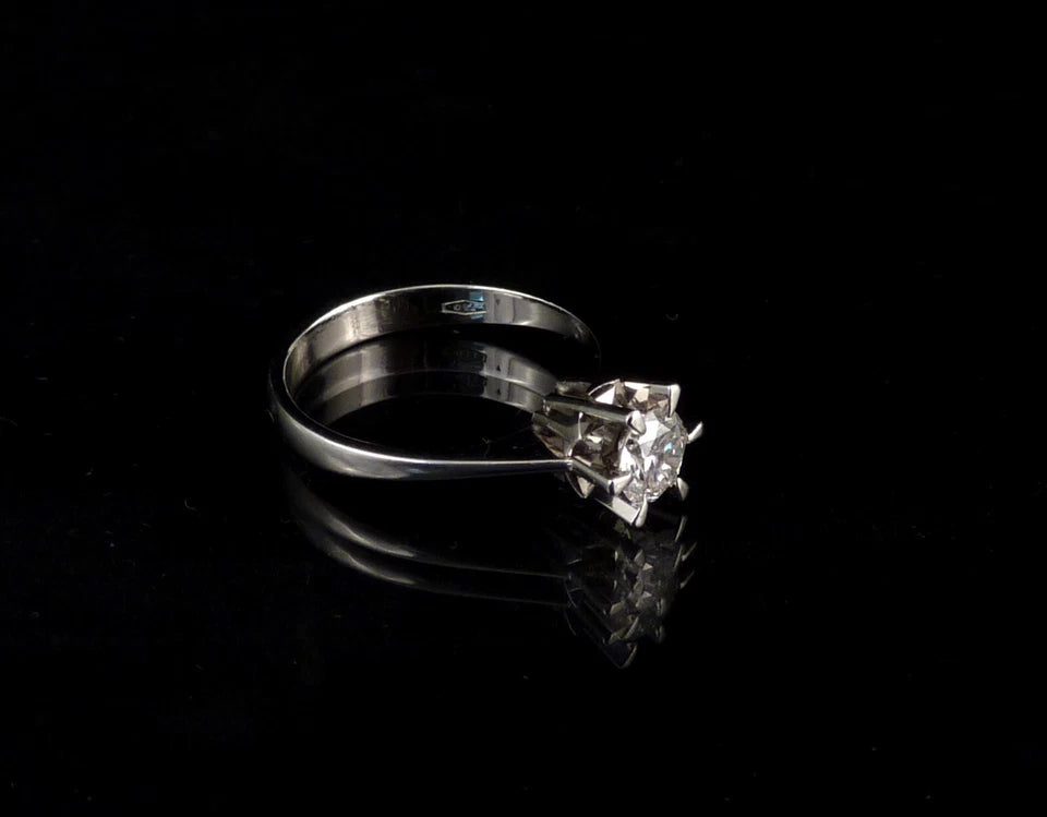 0,50ct(Si) Diamantring aus 750er 18kt Weißgold Gr. 55 17,5mm Damen Weißgoldring Brillantring